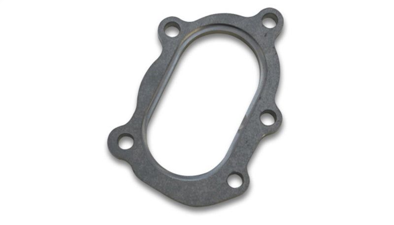 Vibrant GT25R / GT28R Discharge Flange with Oval Outlet (5 Bolt) T304 SS 1/2in Thick-thumbmail-2
