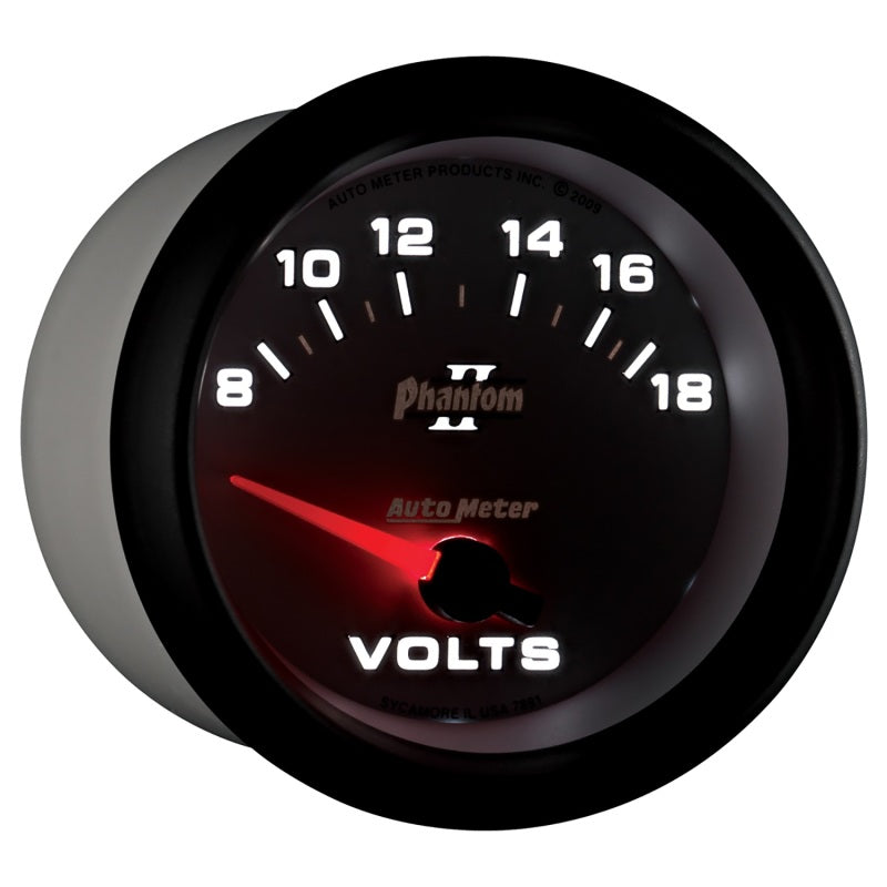 Autometer Phantom II 2-5/8in 18V Electric Voltmeter Gauge-thumbmail-5