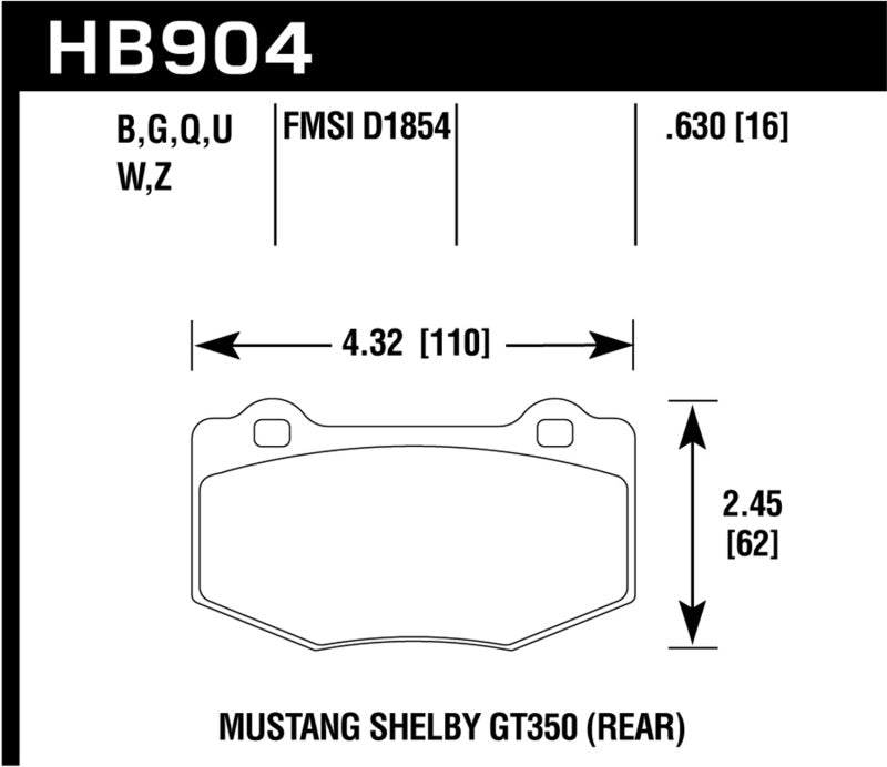 Hawk 15-17 Ford Mustang HPS 5.0 Rear Brake Pads-thumbmail-2