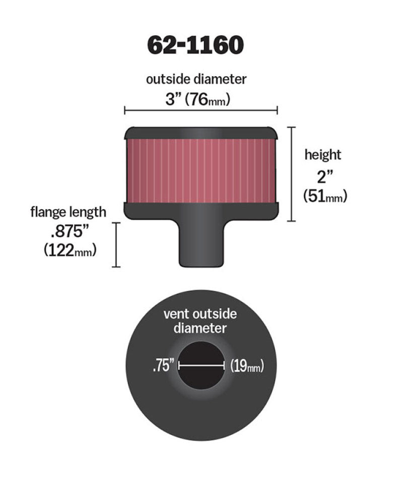 K&N Filter 3/4in Vent 3in Diameter 2in Height-thumbmail-4