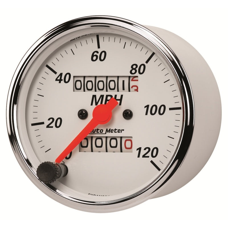 Autometer Arctic White 3-1/8in 0-120 MPH Mechanical Speedometer Gauge-thumbmail-3