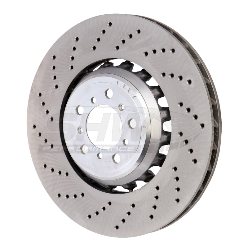 SHW 19-21 BMW M2 Competition 3.0L w/o Ceramic Brakes Left Front Cross-Drilled LW Brake Rotor-thumbmail-1