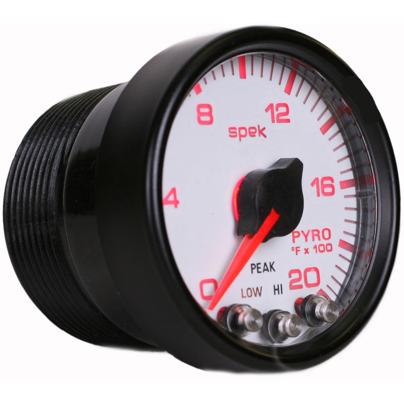 Autometer Spek-Pro Gauge Pyro. (Egt) 2 1/16in 2000f Stepper Motor W/Peak & Warn Wht/Blk-thumbmail-2
