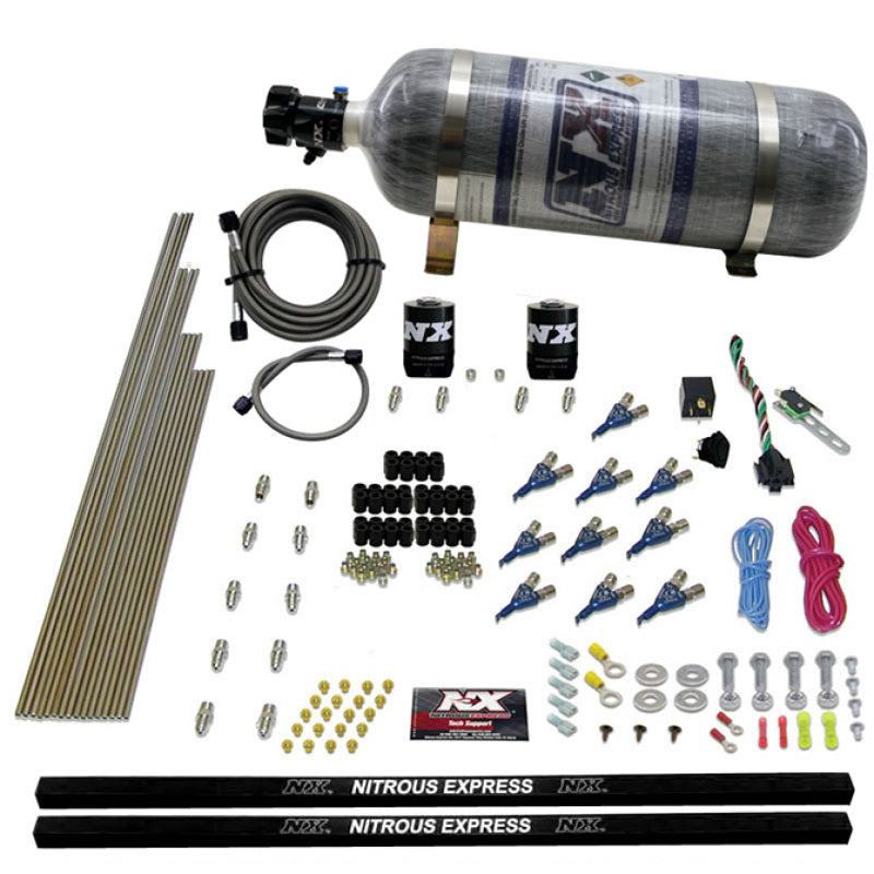 Nitrous Express 10 Cyl Piranha Nozzle Direct Port Nitrous Kit (250-500HP) w/Composite Bottle-thumbmail-2
