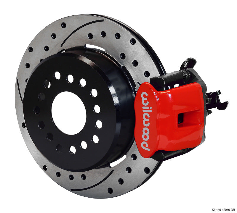 Wilwood Combination Parking Brake Rear Kit 12.19in Dia 0.81in Rotor Thickness - Red Drilled-thumbmail-1
