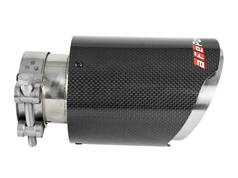 aFe MACH Force-Xp 409 SS Clamp-On Exhaust Tip 2.5in. Inlet / 4in. Outlet / 7in. L - Carbon-thumbmail-5
