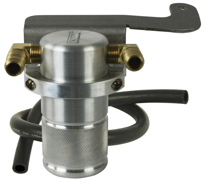 Moroso 11-14 Ford Mustang GT (w/Roush Supercharger) Air/Oil Separator Catch Can - Billet Aluminum-thumbmail-1