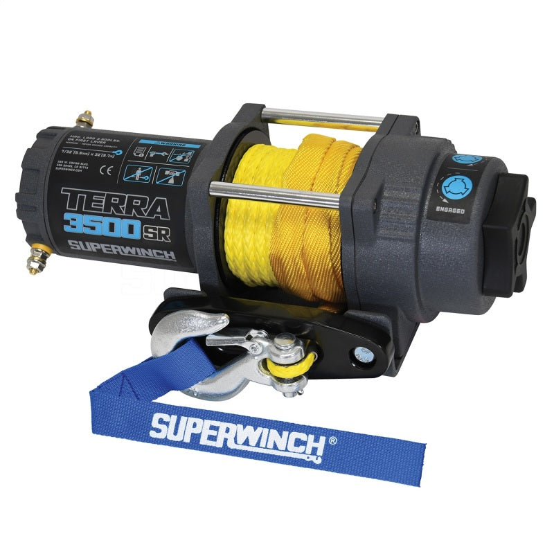 Superwinch 3500 LBS 12V DC 7/32in x 32ft Synthetic Rope Terra 3500SR Winch - Gray Wrinkle-thumbmail-9