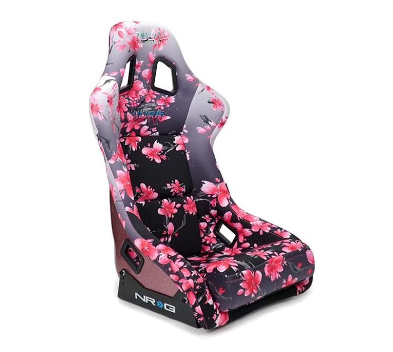 NRG FRP Bucket Seat PRISMA Japanese Cherry Blossom Edition W/ Pink Pearlized Back - Medium-thumbmail-3