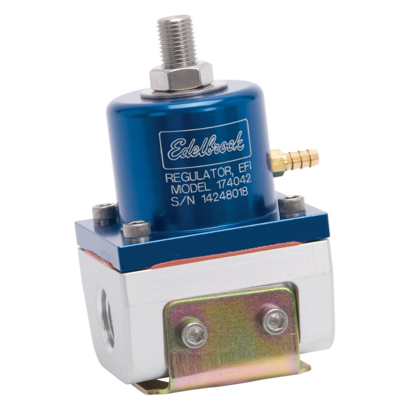 Edelbrock Fuel Pressure Regulator EFI 180 GPH 35-90 PSI -6 In/Out -6 Return Blue/Clear-thumbmail-9