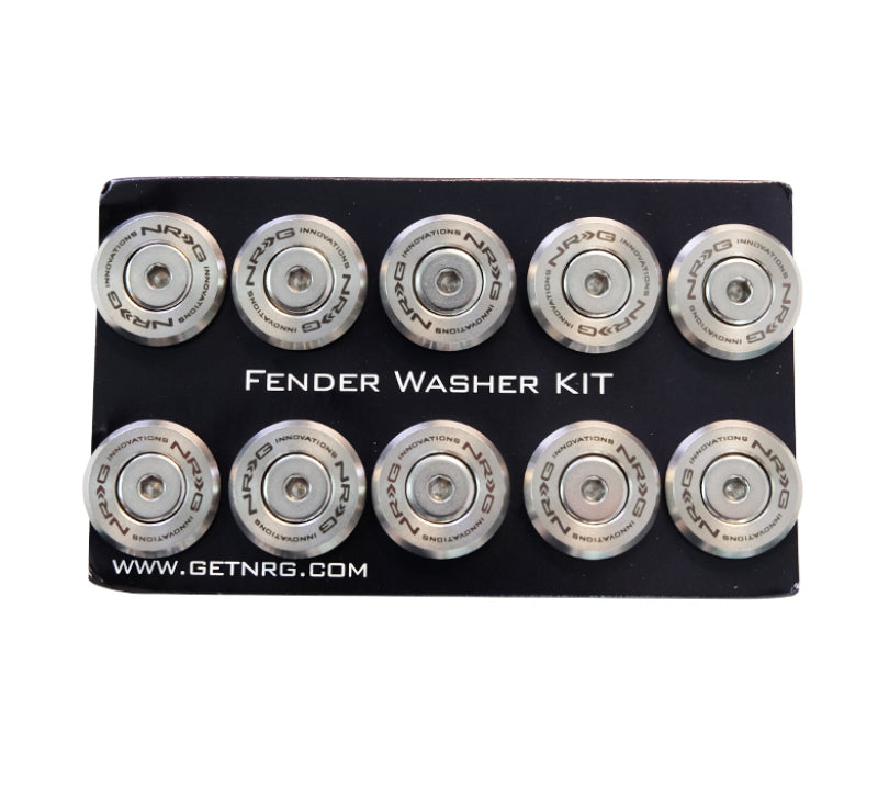 NRG M-Style Fender Washer Kit (TI Series) M6 Bolts For Plastic (Silver Wshr/Silver Scrw) - Set of 10-thumbmail-4