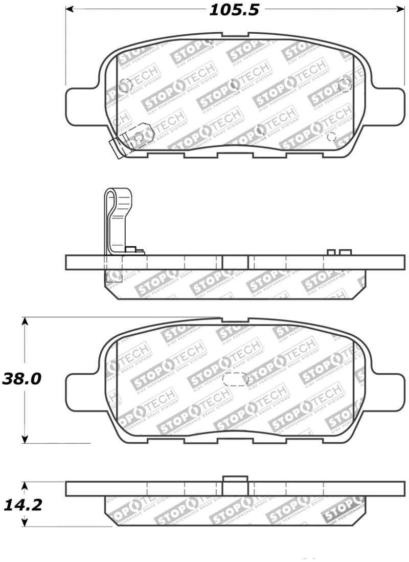 StopTech Street Touring 6/02-08 350z / 01-08 G35 Rear Brake Pads-thumbmail-1