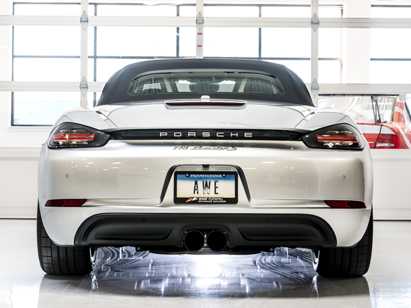 AWE Tuning Porsche 718 Boxster / Cayman Track Edition Exhaust - Diamond Black Tips-thumbmail-8