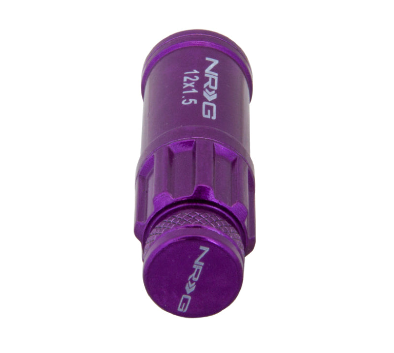 NRG 700 Series M12 X 1.5 Steel Lug Nut w/Dust Cap Cover Set 21 Pc w/Locks & Lock Socket - Purple-thumbmail-3