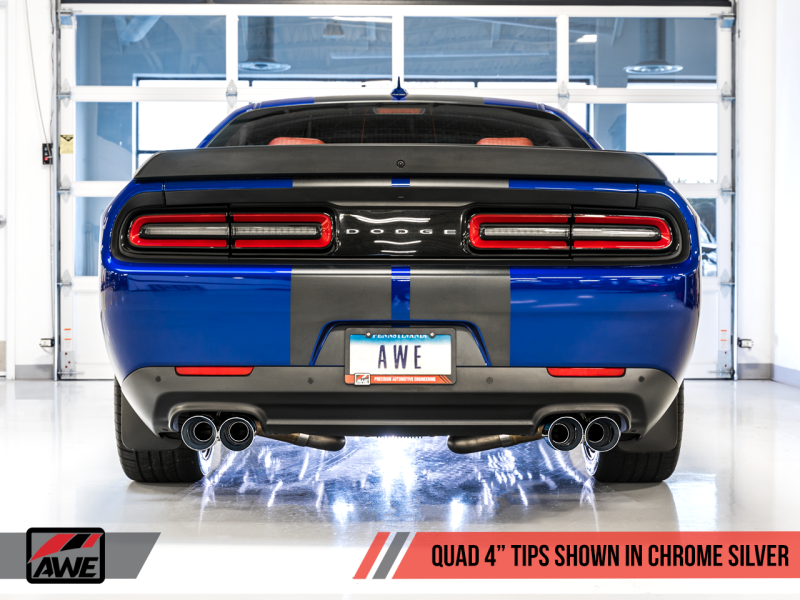 AWE Tuning 2017+ Dodge Challenger 5.7L Track Edition Exhaust - Chrome Silver Quad Tips-thumbmail-11