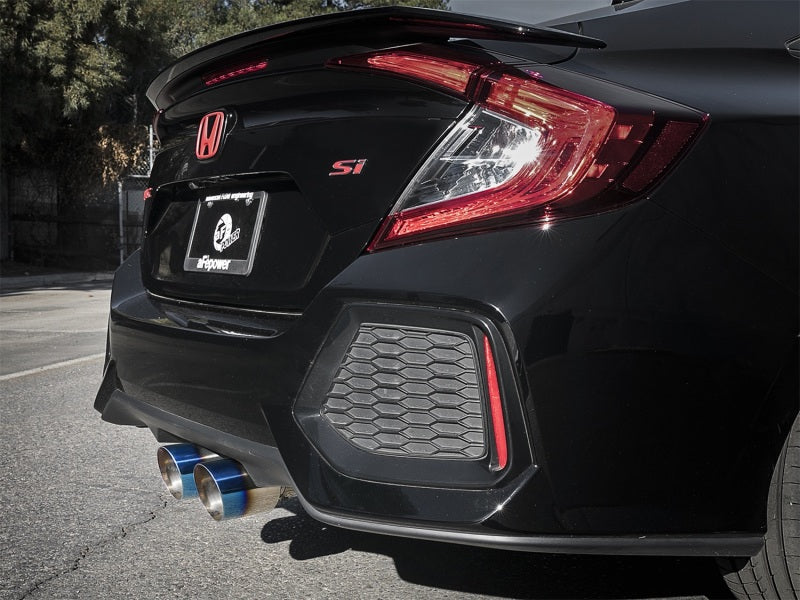 aFe Takeda 3in 304 SS Cat-Back Exhaust System w/ Blue Tips 2017+ Honda Civic Si 4Dr I4 1.5L (t)-thumbmail-4