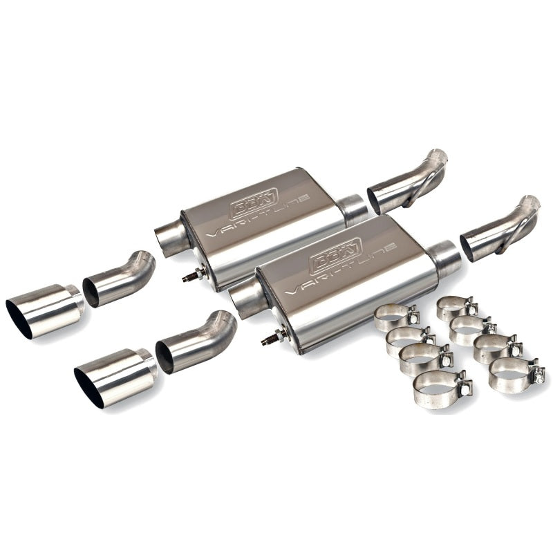 BBK Vari-Tune Axle Back Exhaust Kit 2 Adjustable Performance Mufflers 2-3/4 Pipe 4 in. Tips-thumbmail-3