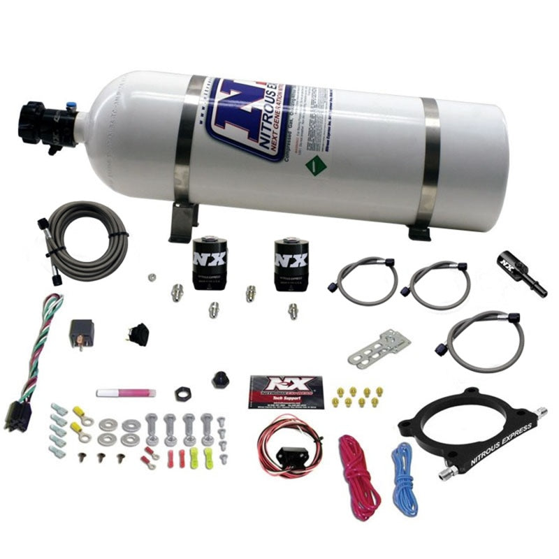 Nitrous Express 11-15 Ford Mustang GT 5.0L High Output Nitrous Plate Kit (50-250HP) w/15lb Bottle-thumbmail-2