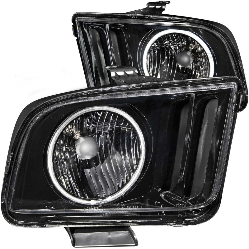 ANZO 2005-2009 Ford Mustang Crystal Headlights w/ Halo Black (CCFL)-thumbmail-2