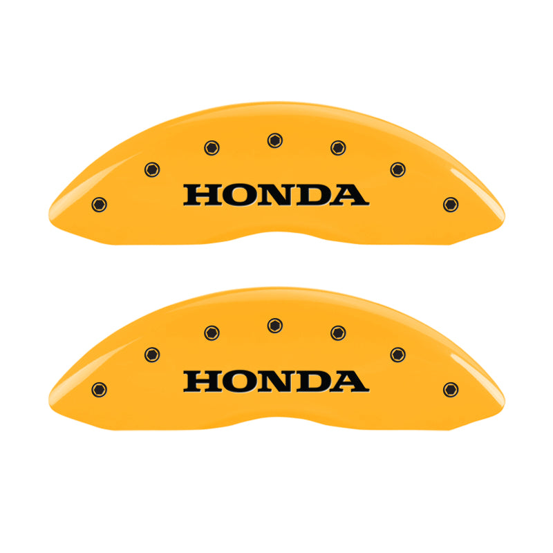 MGP 4 Caliper Covers Engraved Front Honda Engraved Rear H Logo Yellow finish black ch-thumbmail-2
