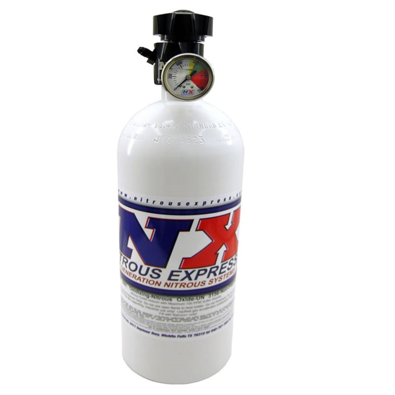 Nitrous Express 10lb Bottle w/Lightning 500 Valve (6.89 Dia x 20.19 Tall) w/Gauge-thumbmail-2