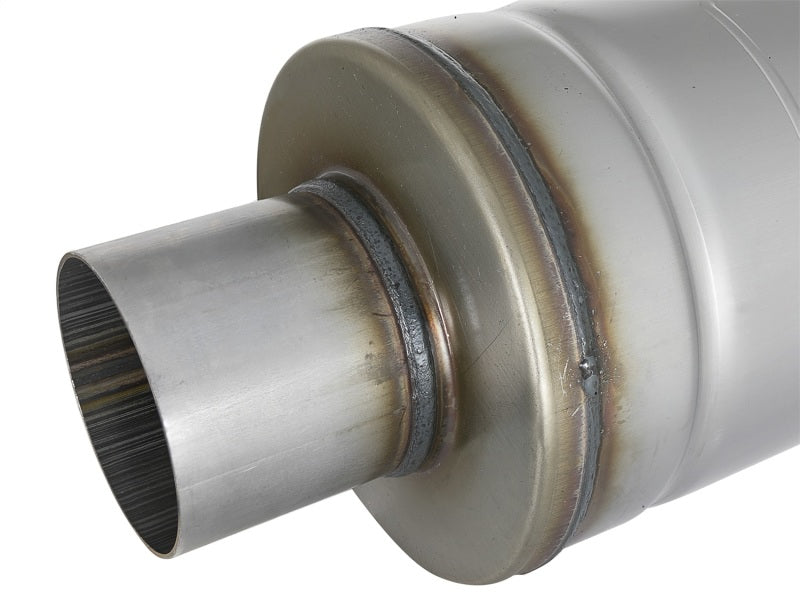 aFe MACH Force-Xp 409 SS Muffler 3in Center/Center 14in L x 6in Dia - Round Body-thumbmail-6