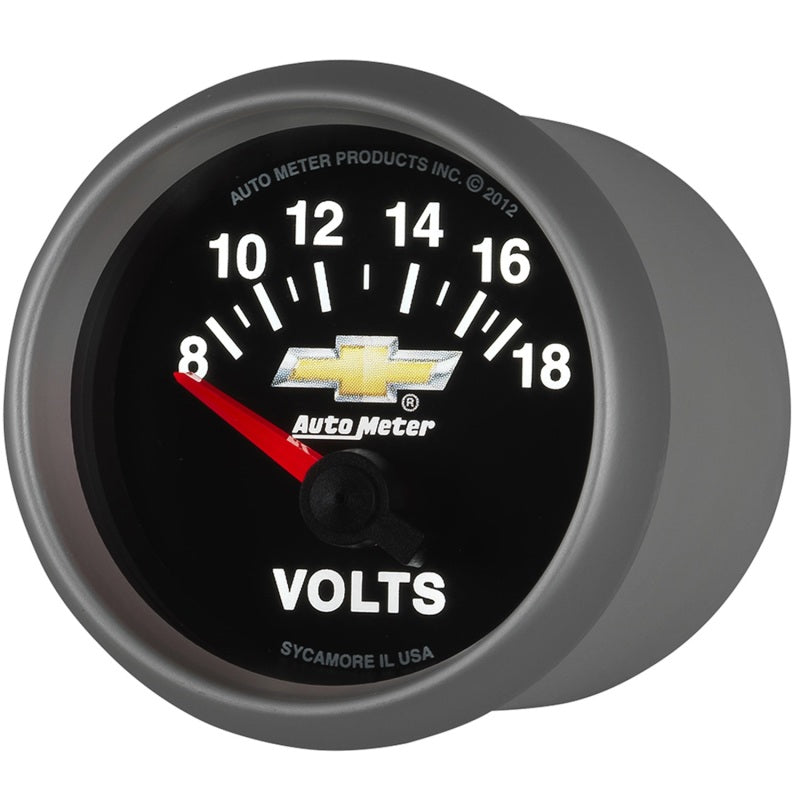 AutoMeter Gauge Voltmeter 2-1/16in. 18V Electric Chevy Gold Bowtie-thumbmail-3