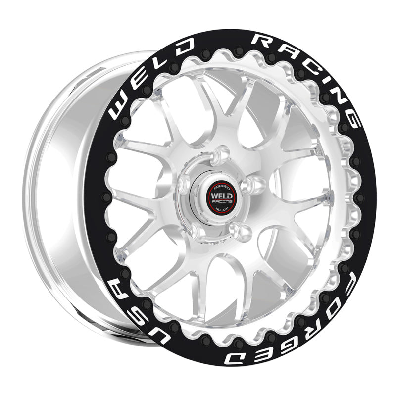 Weld S77 17x11 / 5x4.75 BP / 7.7in. BS Polished Wheel (High Pad) - Black Single Beadlock-thumbmail-2