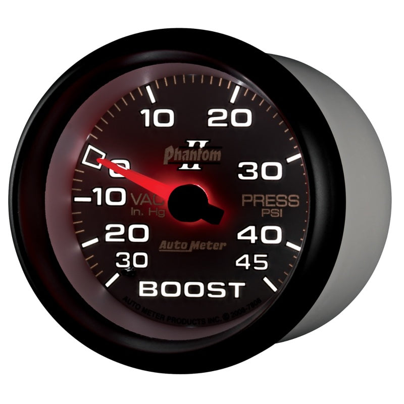 Autometer Phantom II 2-5/8in 30INHG-45PSI Phantom Mechanical Boost/Vacuum Gauge-thumbmail-5