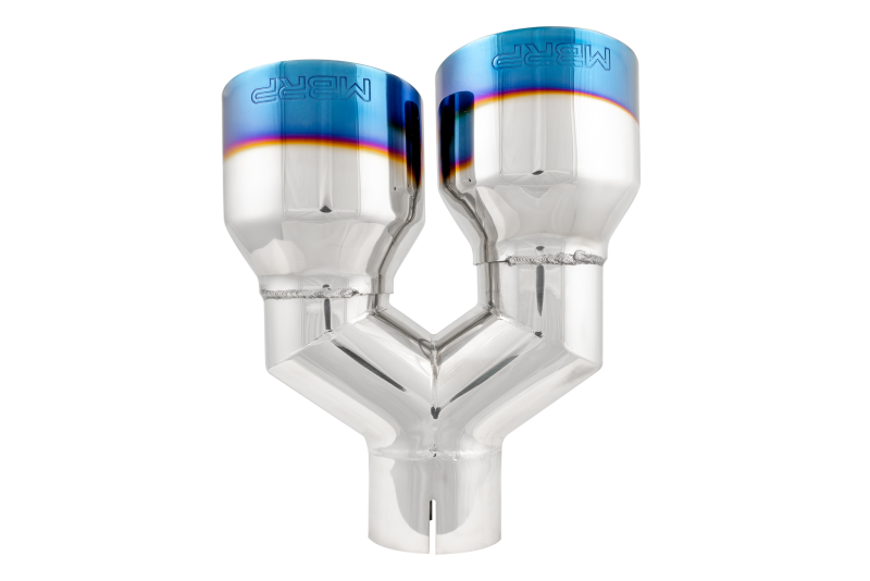 MBRP Burnt End Tip 2.5 ID Dual 4 OD Out 9.55 length Single wall 304 Stainless Steel Pass Side-thumbmail-2