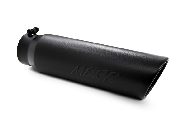 MBRP Universal 5in OD Angled Rolled End 4in Inlet 18in Lgth Black Finish Exhaust Tip-thumbmail-3