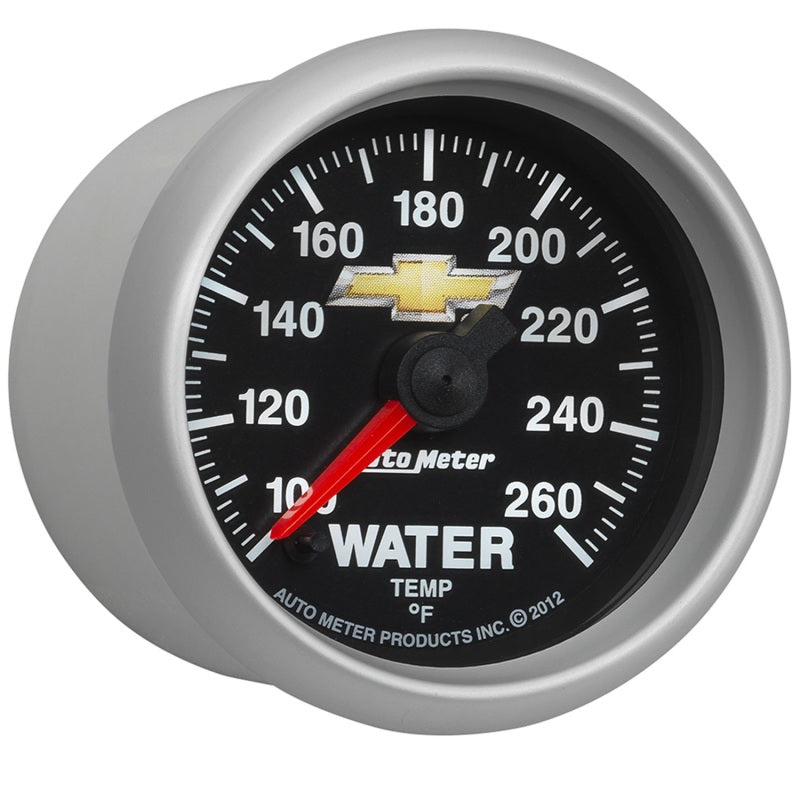 AutoMeter Gauge Water Temp 2-1/16in. 100-260 Deg. F Digital Stepper Motor Chevy Gold Bowtie-thumbmail-6