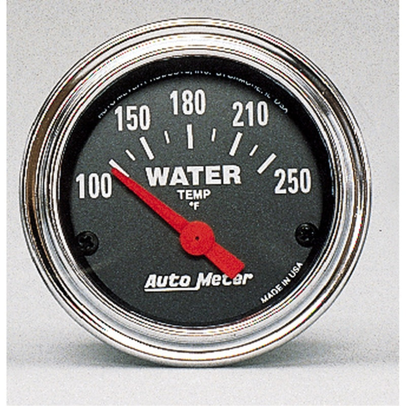 Autometer Traditional Chrome 52mm 100-250 Deg F Short Sweep Electricall Water Temperataure Gauge-thumbmail-1