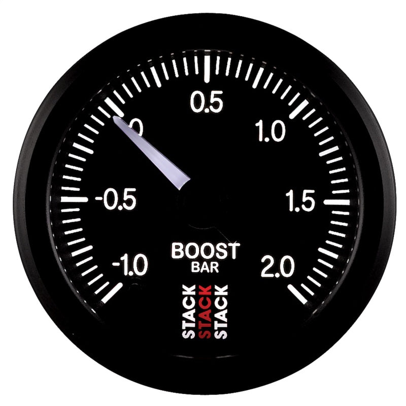 Autometer Stack 52mm -1 to +2 Bar (Incl T-Fitting) Pro Stepper Motor Boost Pressure Gauge - Black-thumbmail-6