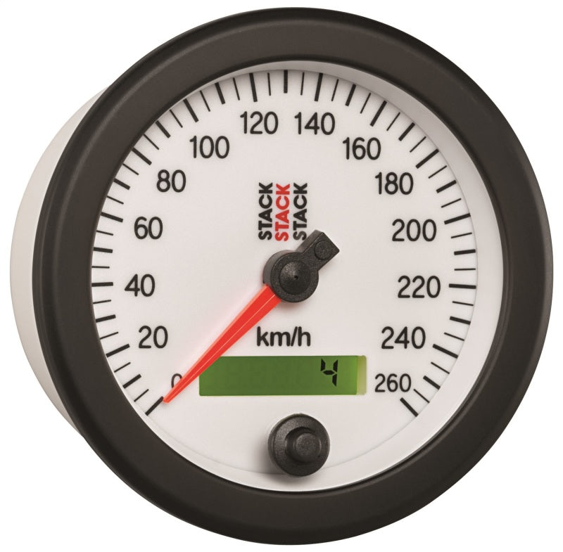Autometer Stack Instruments 88MM 0-260 KM/H Programmable Speedometer - White-thumbmail-6