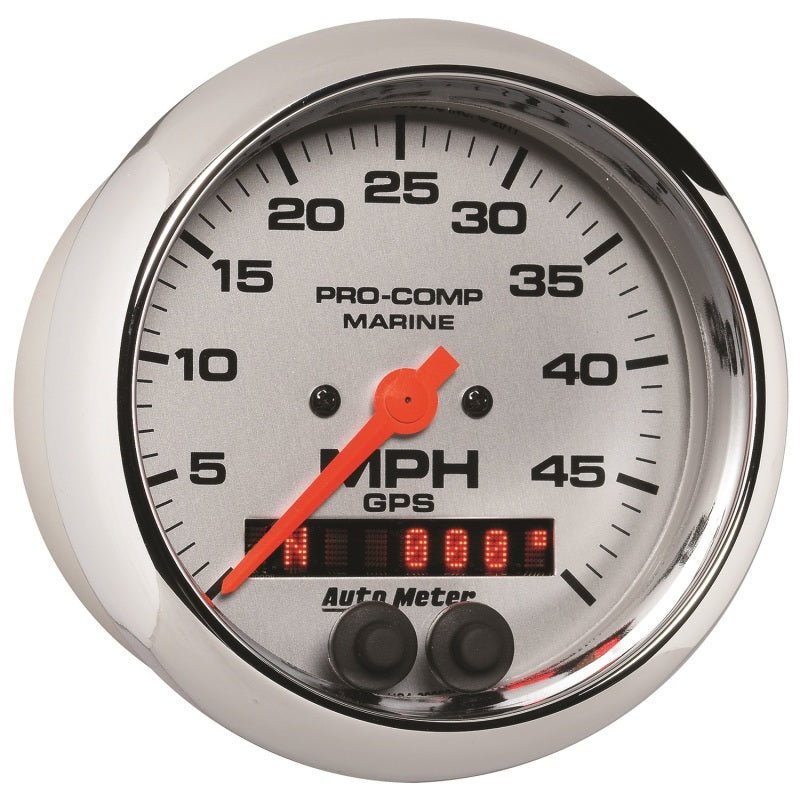 Autometer Marine Chrome Ultra-Lite 3-3/8in 50MPH GPS Speedometer Gauge-thumbmail-3