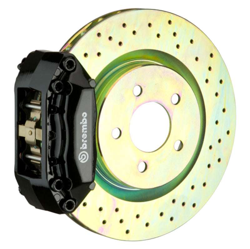 Brembo 92-98 318i/325i (Excl. xDrive) Front GT BBK 4 Piston Cast 2pc 320x28 1pc Rotor Drilled-Black-thumbmail-1