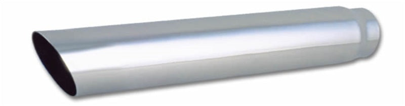 Vibrant 4in Round SS Truck/SUV Exhaust Tip (Single Wall Angle Cut) - 2.5in inlet 20in long-thumbmail-2