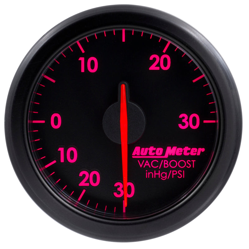 Autometer Airdrive 2-1/6in Boost/Vac Gauge 30in HG/30 PSI - Black-thumbmail-5