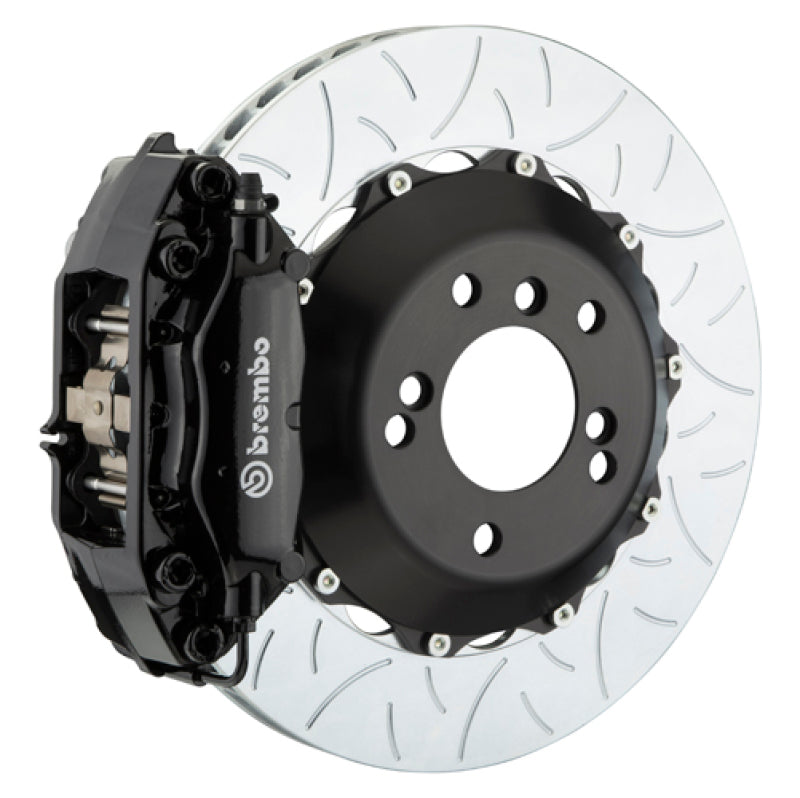 Brembo 91-94 964 Turbo/3.6 Turbo Rear GT BBK 4 Piston Cast 345x28 2pc Rotor Slotted Type3-Black-thumbmail-1