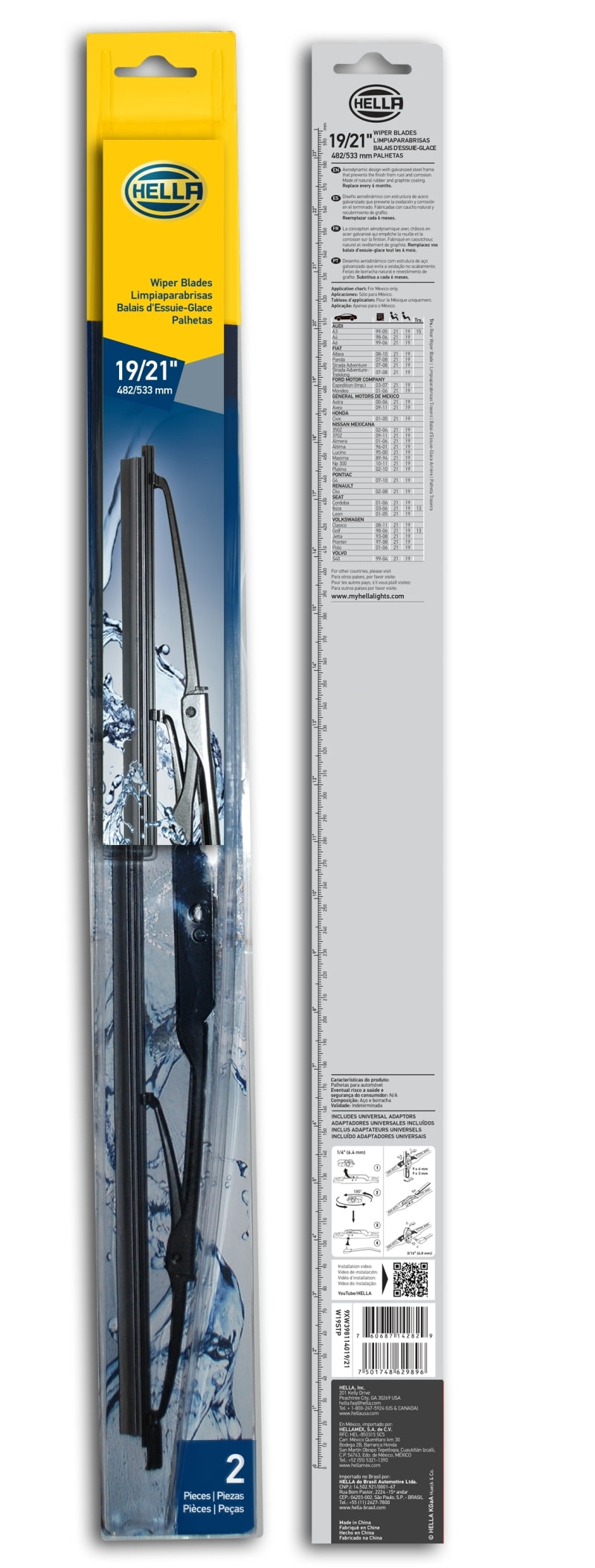 Hella Standard Wiper Blade 19in/21in - Pair-thumbmail-5