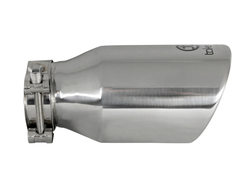 aFe Takeda 304 Stainless Steel Clamp-On Exhaust Tip 2.5in. Inlet / 4in. Outlet / 8in. L - Polished-thumbmail-6