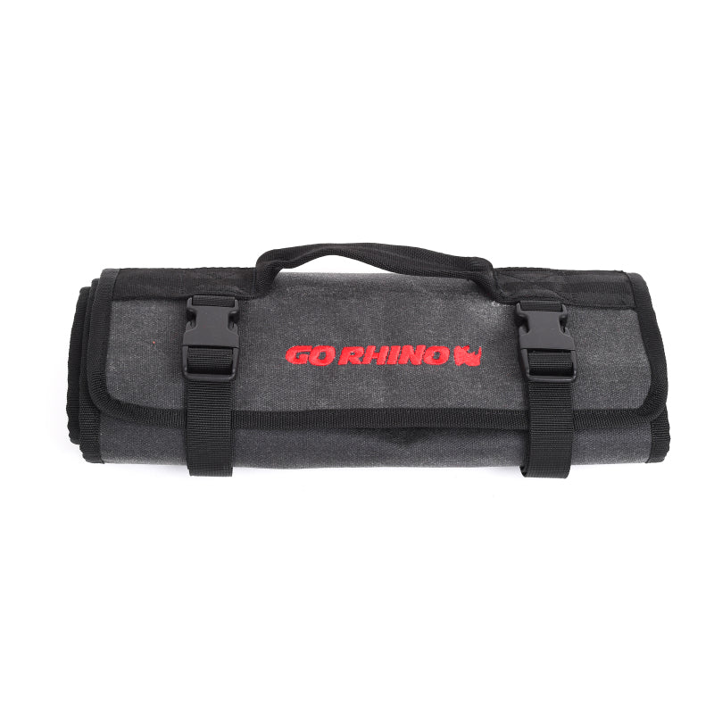 Go Rhino XVenture Gear Tool Roll - Small (4x4in. Closed) 12oz Waxed Canvas - Black-thumbmail-10