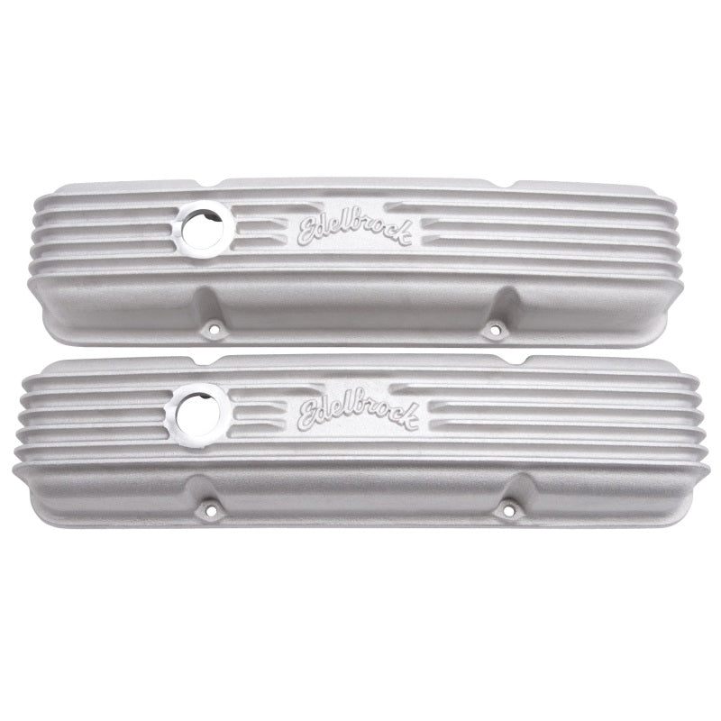 Edelbrock Valve Cover Classic Series Chevrolet 1959-1986 262-400 CI V8 w/ Breather Holes Satin-thumbmail-13