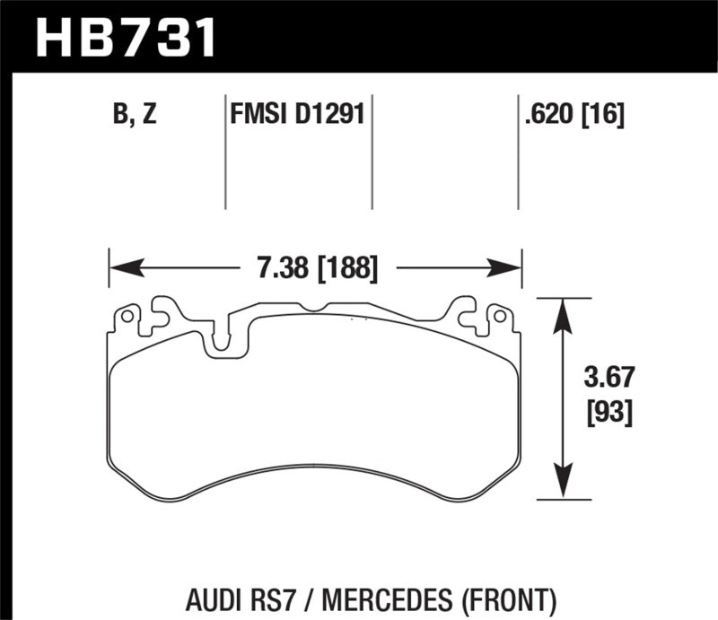 Hawk 13-16 Mercedes SL Class / 16-17 Audi RS7  Performance Ceramic Front Brake Pads-thumbmail-4