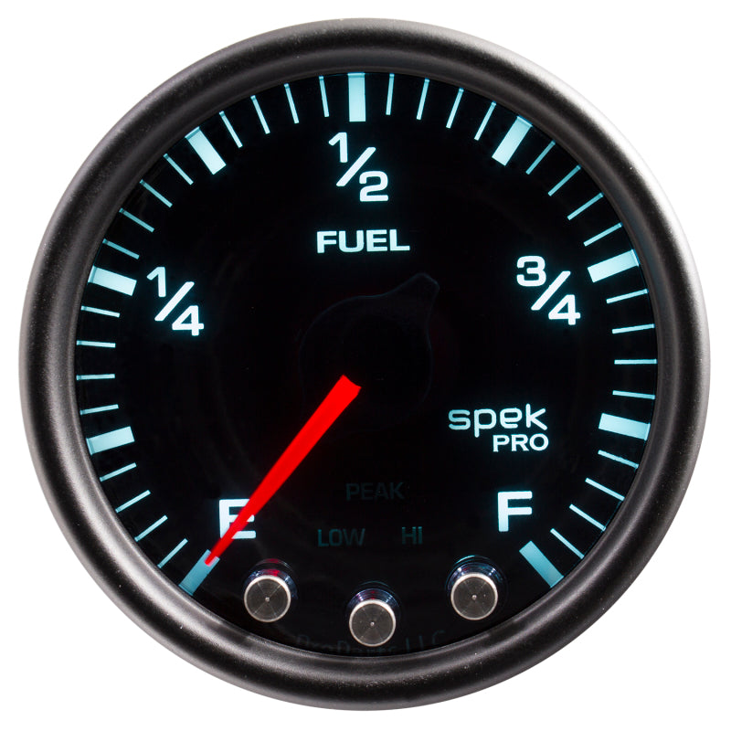 Autometer Spek-Pro Gauge Fuel Level 2 1/16in 0-270 Programmable Blk/Smoke/Blk