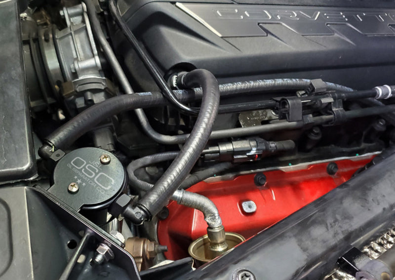 J&L 20-21 Chevrolet Corvette 6.2L LT2 Targa Top Passenger Side Oil Separator 3.0 - Black Anodized-thumbmail-3