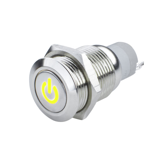 Oracle Pre-Wired Power Symbol Momentary Flush Mount LED Switch - Yellow