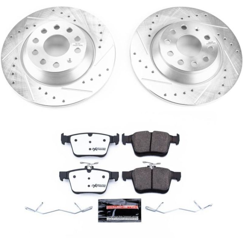 Power Stop 16-18 Audi TT Quattro Rear Z26 Street Warrior Brake Kit-thumbmail-1