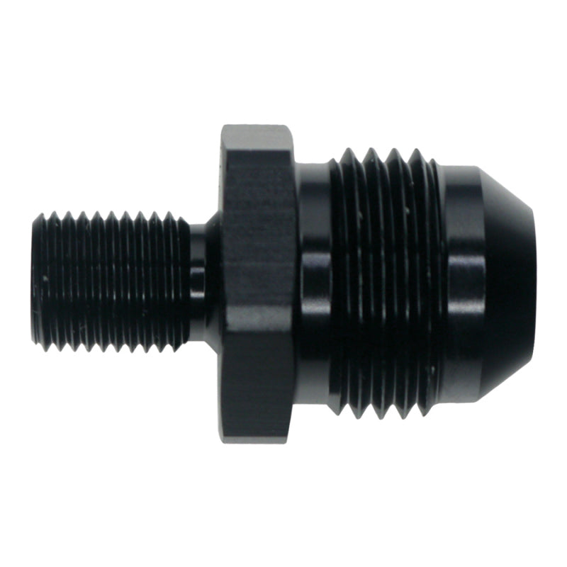 DeatschWerks 8AN Male Flare to M10 X 1.0 Male Metric - Anodized Matte Black-thumbmail-1